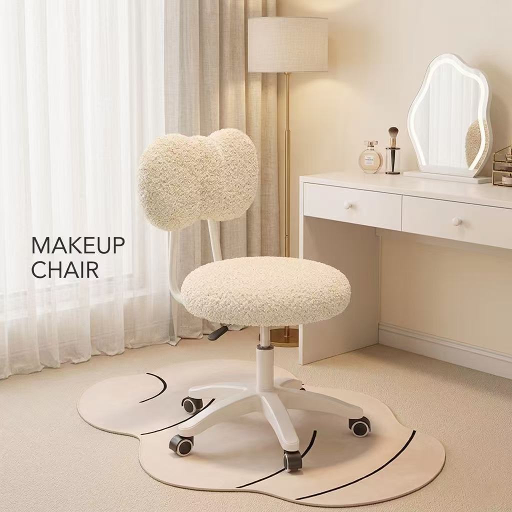 Home Office In Living Room - Schattige Boucle Draaibare Kantoorstoel 360 °