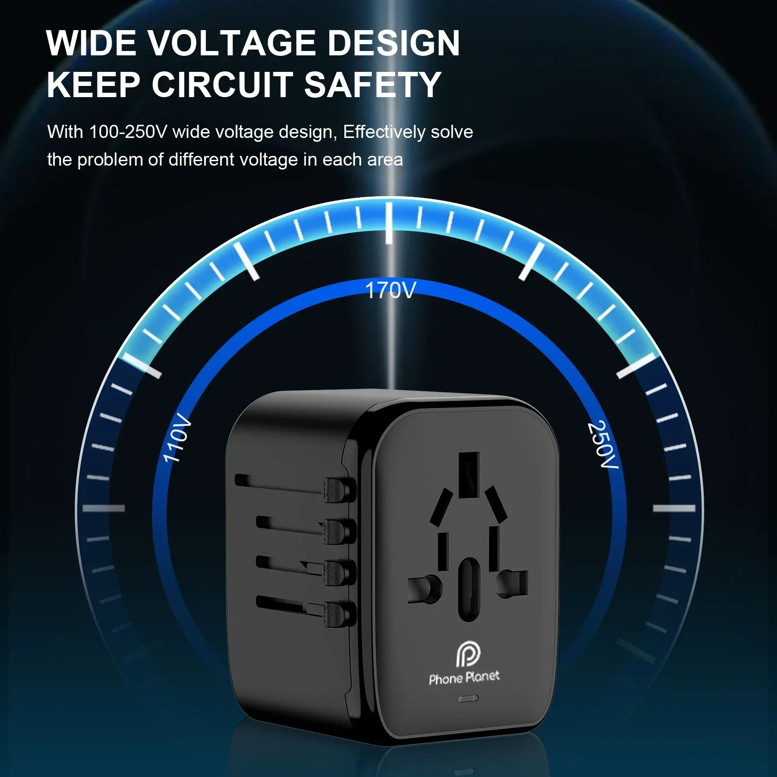 Home Office Vivo - 45W Slimme Overloadbeveiliging Reisaanpasser met 4