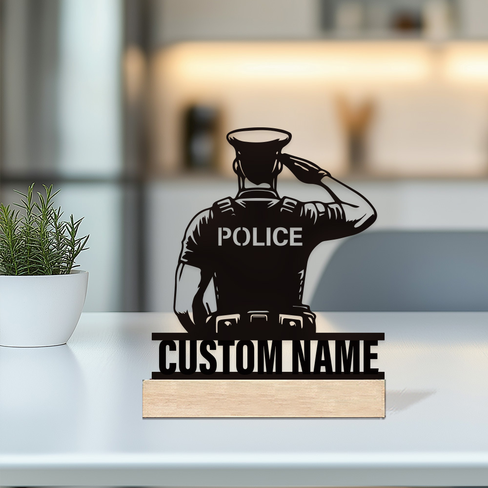Home Office Ideas - Gepersonaliseerd metalen politiebadge, gepersonaliseerde naamplaat voor