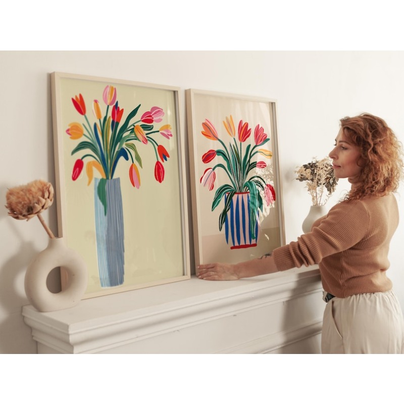 2 stuks tulpbloemen canvas kun - Home Office For Two recensie en prijs